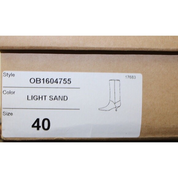 NWT ANTHROPOLOGIE KNEE HIGH POINTED TOE LEATHER KITTEN HEEL BOOTS LITE SAND 40 9 - Picture 5 of 14